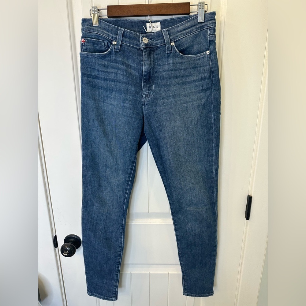HUDSON Blair High-Rise Super Skinny Ankle Jeans in Blue - Size 27